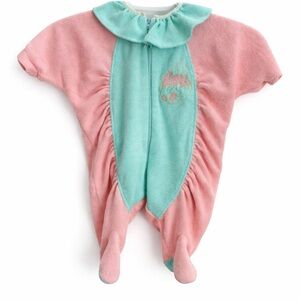 Vintage Easter Baby Sleeper 3-6M Pastel Terry Chick 🐥